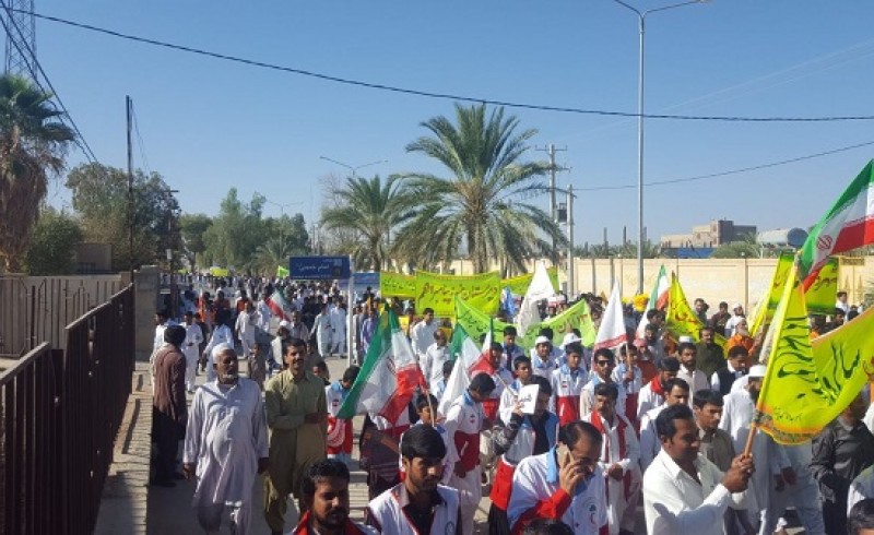 گزارش تصویری/ جلوه ای از شکوه حضور مردم سیب و سوران در راهپیمایی 13 آبان