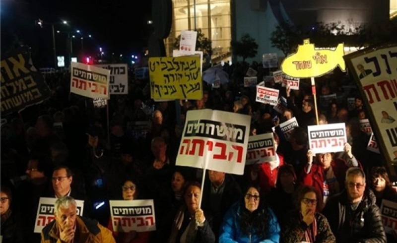 تظاهرات هزاران نفری در تل‌آویو علیه فساد دولتی نتانیاهو و کابینه‌اش