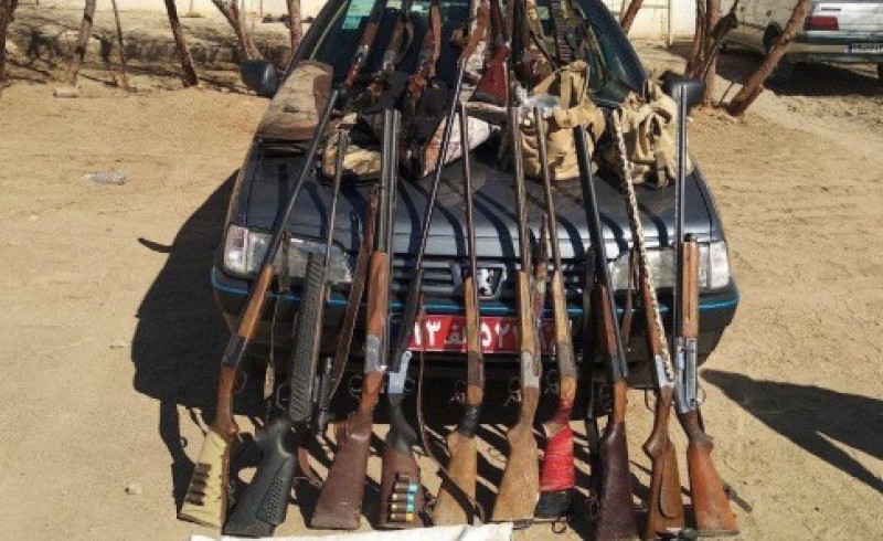 دستگیری یک تیم شکارچی غیرمجاز در زابل/ 15قبضه سلاح ضبط شد